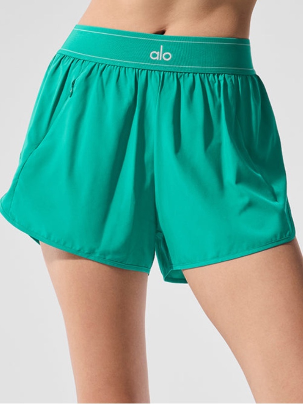 NWT ALO YOGA Spruce Green Set: Match Point Shorts and Splendor Bra - Picture 6 of 10